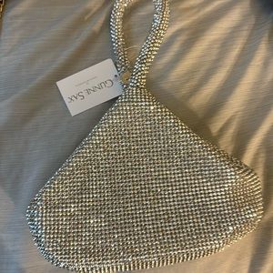 Diamond mesh evening bag
